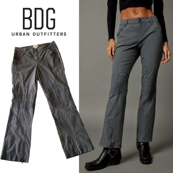 BDG NWT Harper Moto Cargo Style Pants in Grey Size 2 - Picture 1 of 16